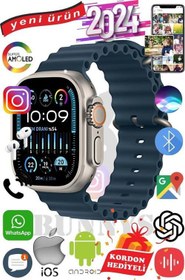 Resim General Mobile GM 22 Uyumlu Akıllı Saat ULTRA MAX 2024 Kordon Hediyeli Amoled Ekran 