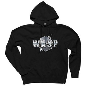 Resim WASP Logo Siyah Kapşonlu Sweatshirt Hoodie Siyah 