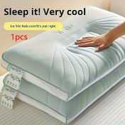 Resim 1 Adet 3D Soğutucu Kontur Boyun Yastığı - Buz Dokulu Ergonomik Tasarım, %100 Polyester Kılıf & Dolgu, Makinede Yıkanabilir, Yeşil - Evler, Oteller ve Tatil Hediyeleri için İdeal 