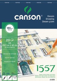 Resim Canson 1557 Desin Eskiz ve Çizim Defteri 180gr Spiralli A3 20 Syf 