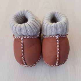Resim Nazlı Giyim Bebek Unisex Hakiki Kuzu Derisi Ilk Adım Ayakkabısı. Patik Panduf 