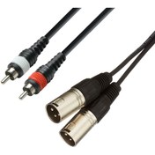 Resim BK Teknoloji 2 Xlr Erkek To 2 Rca Erkek Mikser Mikrofon Ses Kablosu - 3 Metre 