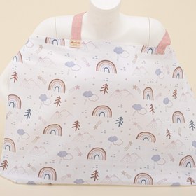Resim Çift Katlı Muslin Emzirme Önlüğü - Pastel Gökkuşağı 
