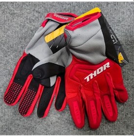 Resim Techbloom 2025 Yeni Dört Mevsim Tam Parmaklı Nefes Alabilir Red L Bisiklet Eldiveni Dağ Bisikleti Outdoor Spor 