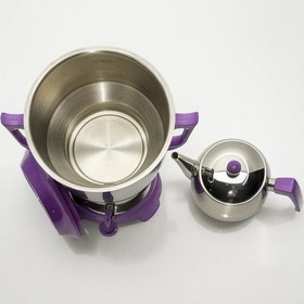 Resim Armağan Klasik Elektrikli Semaver - 4,5 Litre - Lila Aksam - Gizli Rezistans - 430 Kalite Paslanmaz Çelik - Model 808597643561 