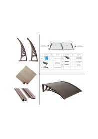 Resim Pratik Sundurma Kapı Pencere Üstü 100x150 Cm Kahve 6 Mm Bronz Levha 