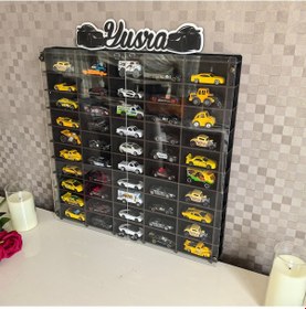 Resim Pleksi Kapak 1/64 Hot Wheels Uyumlu 50 Araç Oyuncak Araba Rafı 