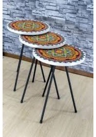 Resim Zigon Sehpa Metal Ayak 2088 Desenli Çok Renkli 