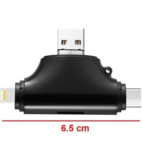 Resim Microcase Type-C Lightning Micro USB Telefonlar Için Sd Kart Okuyucu Flash Disk Adaptör AL2743 Siyah 