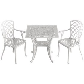 Resim İstanbul Kare Masa 2 Li Hitit Sandalye Beyaz 