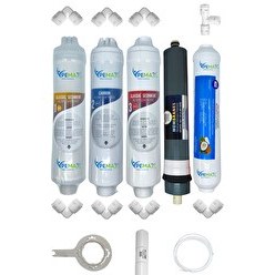 Resim Pemax Water Solutions Kapalı Kasa Su Arıtma Cihazlarına Uygun Eco 5'li Platinium Mebran Mineralli Tatlandırıcı Set 
