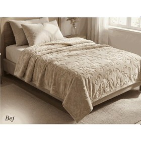 Resim Merinos Elegans Çift Kişilik Battaniye Bej Duman 