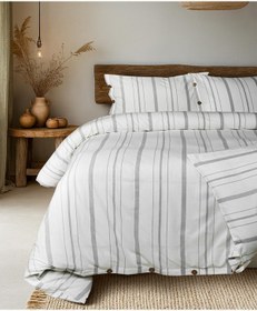 Resim Cotton Collection Tek Kişilik Çizgili Nevresim Seti Solinea Renkli 