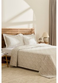 Resim Kaşmir Home Space Çift Kişilik Yatak Örtüsü Takımı Gri Gri 