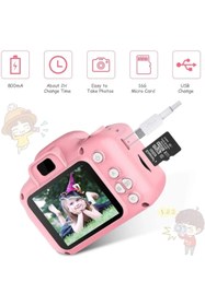 Resim fortrek Kamera Çocuklar Için Dijital Fotoğraf Makinesi 2.0 Inç Ekran 720-1080p Pembe Renk Kamerapembe 