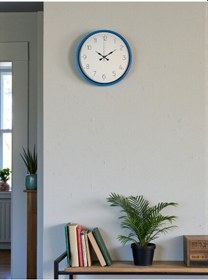 Resim 36 Cm Mavi Sade Dekoratif Duvar Saati Çok Renkli 