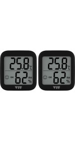 Resim Vıt 2'li Iç Mekan Dijital Isı ve Nem Ölçer Siyah Termometre BVT17-01 