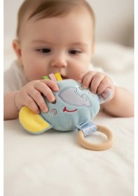 Resim Babyjem Ahşap Halkalı Sevimli Fil Dişlik Yeşil 