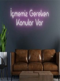 Resim Twins Led Içmemiz Gereken Konular Var Yazılı Neon Tabela Pembe Model:model:16963366 Pembe 
