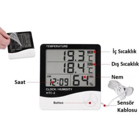 Resim Oem Htc 2 Dijital Ekranlı Termometre Isı Nem Sıcaklık Ölçer Htc-2 