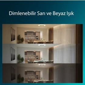 Resim Philips Amigo Fanlı Tavan Lambası Değiştirilebilir Sarı ve Beyaz Işık 60+25 W 