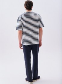 Resim Mudo Erkek Lacivert Slim Straight Fit Chino Pantolon 