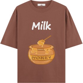 Resim Milk Honey - Hamile Oversize Tshirt - Kahverengi / XL / Oversize 