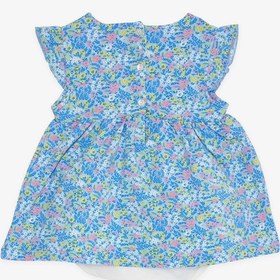 Resim Breeze Kız Bebek Elbise Zıbınlı Çiçek Desenli Fiyonklu 9 Ay-3 Yaş, Mavi 
