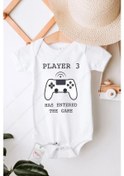 Resim Player 3 Özel Tasarım Bebek Zıbın Pamuklu Çıtçıtlı Body Beyaz 