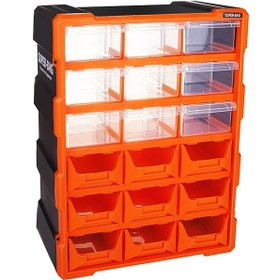 Resim 18li 9 Kapalı+9 Açık Monoblock Avadanlık Çekmece Seti38.1x15.7x47 