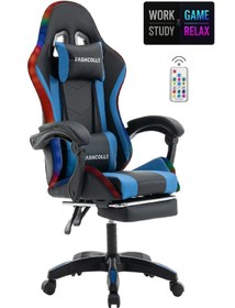 Resim Fashcolle Blue Star Işıklı - Masaj Özellikli Oyuncu Koltuğu Mavi-siyah 