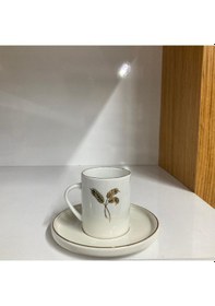Resim Konak Züccaciye Semazen 6 Lı Kahve Fincan Tk. Buğday Başağı Beyaz - Desenli 