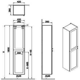 Resim VitrA Root Classic Boy Dolabı 40 Cm Mat Gri 68512 Çok Renkli 