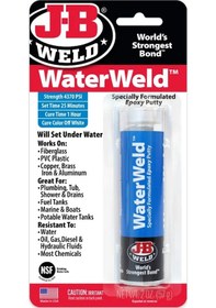 Resim Jb Weld Water Weld Güçlü Suya Dayanıklı Delik Tıkayıcı Epoksi Hamur- Metal - Plastik - Ahşap Hamur Yapıştırıcı Dolgu 