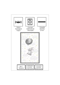 Resim West Home Makinede Yıkanabilir Kaymaz Taban Leke Tutmaz Yıldız Desenli Bebek Ve Çocuk Halısı Oyun Matı Wh 516 White Beyaz 