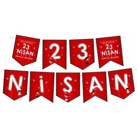 Resim 23 Nisan Kutlu Olsun Süsü Zikzak Banner Asma Çocuk Bayramı Milli Bayram Flama Ipli Bayrak Süs 