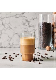 Resim Tohanaa Çizgili Cam Bardak - 380 Ml Renkli 