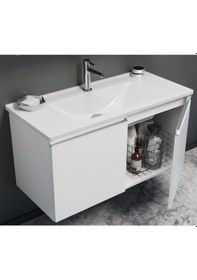 Resim Orka Terme 100 Cm Mdf Kaşmir Banyo Dolabı Takımı Çok Renkli 
