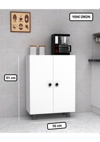 Resim Çok Amaçlı Dolap Kiler Dolabı Mutfak Dolabı İki Kapaklı 70 Cm 