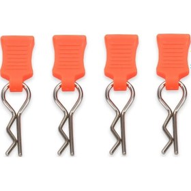 Resim 1/10 Rc Araçlar İçin 4 Adet Turuncu Gövde Klipsi - Traxxas, Hsp, Redcat Uyumlu 