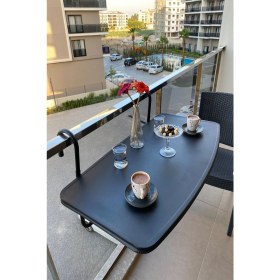 Resim Pratik Balkon Masası, Askılı Balkon Masası, Katlanabilir Masa 40X80 cm Kuko 