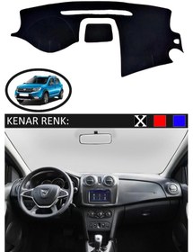 Resim Torpido Koruma Halısı Siyah Kenar Renk Siyah Dacia Sandero Stepway 2015-2020 İle Uyumlu 