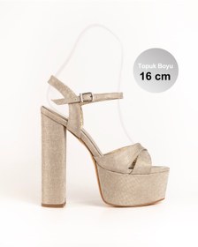 Resim E&L Company Net 16cm Altın simli kumaş light gold. Koşma Garantilidir. 
