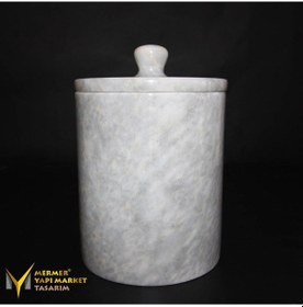 Resim Gri Mermer Çöp Kovası 