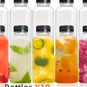 Resim 5/10 Adet Sızdırmaz Şeffaf Plastik Meyve Suyu Şişeleri - Meyve Suyu, Smoothie, Süt & Ev Yapımı İçecekler İçin Mükemmel - Geri Dönüştürülebilir Toplu Kaplar 