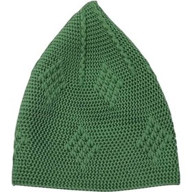 Resim 10'lu Dokuma Örgü Desenli Takke Kaliteli Namaz Takkesi Haki 