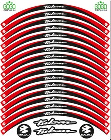 Resim Bajaj Pulsar Kırmızı Siyah Reflektörlü Jant Şeridi N11.55823 