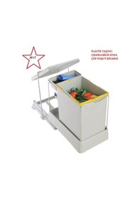 Resim Pelikan Raylı Plastik 20Lt Dolap İçi Çöp Kovası Pelikan 21500 Gri 