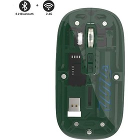 Resim Şeffaf Ultra Hassas Kablosuz Şarjlı Mouse 9 Farklı Renk Dpı Ayarı 100 Saat Üzeri Şarj Süresi Koyu Yeşil 001 