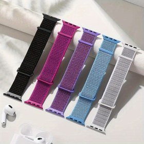 Resim 3 adet for iwatch Serisi 1-9 Ultra SE için Naylon Spor Saat Kayışları - Siyah, Pembe, Mor, Açık Mavi, Beyaz, Açık Gri - Hafif Bej Dostu ve Rahat Uyum, Saat Aksesuarları, Şık Tasarım, Dayanıklı Yapı 